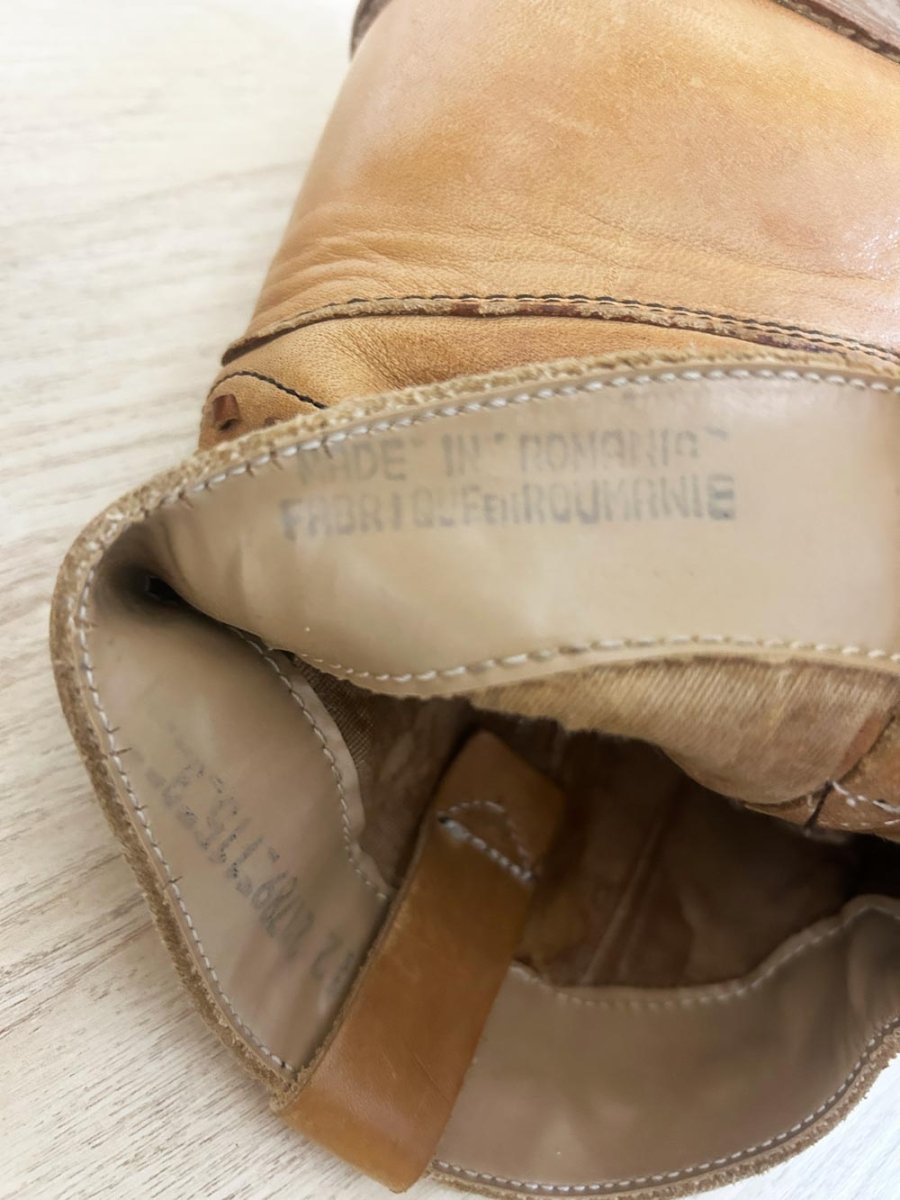 vintage 70s made in romania short western boots - good market thrift store