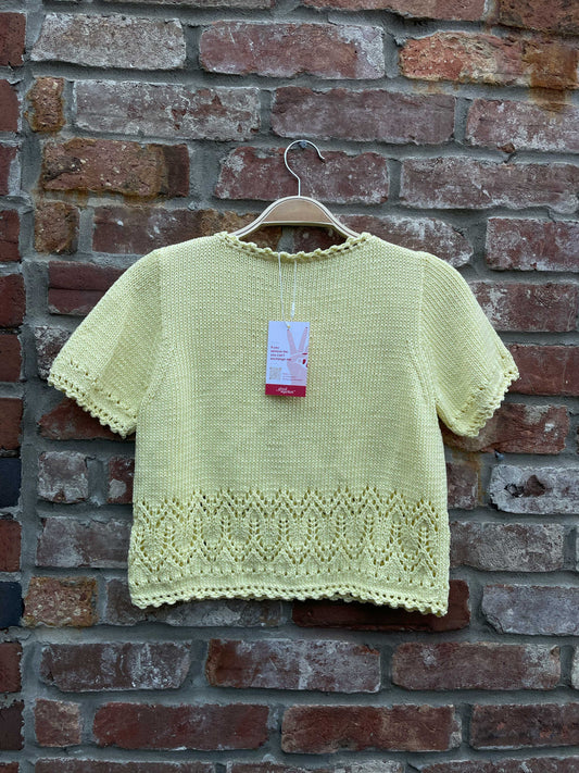 vintage handmade yellow ss knit crew