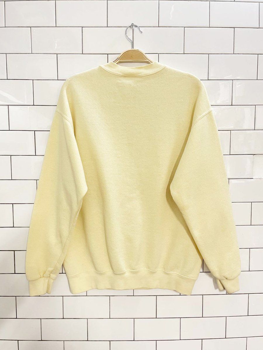 vintage 90s lee embroidered sunflower minimal crew - good market thrift store