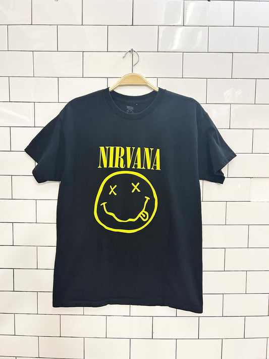 nirvana smiley double sided graphic tee