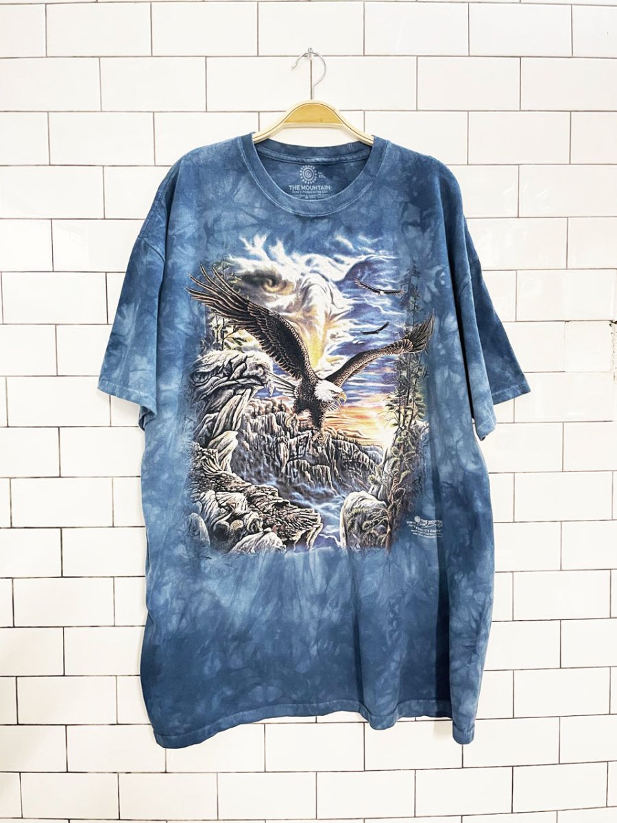 vintage 00s the mountain eagle nature scene tie dye tee - good market thrift store