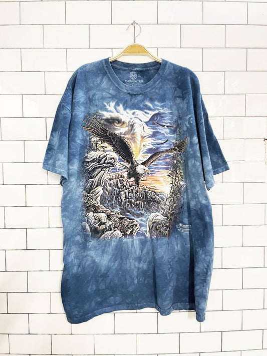 vintage 00s the mountain eagle nature scene tie dye tee - good market thrift store