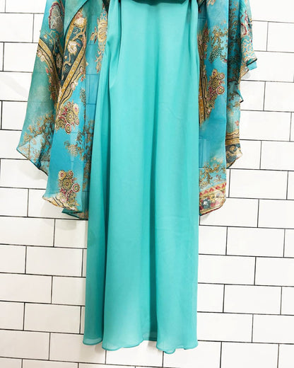 vintage 00s jones new york 100% silk chiffon midi dress - good market thrift store