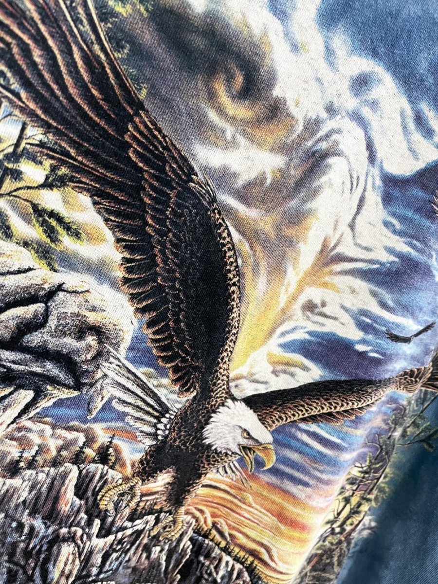 vintage 00s the mountain eagle nature scene tie dye tee - good market thrift store