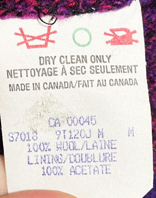 vintage tundra 100% wool southwestern knit cardigan jacket | made in Canada