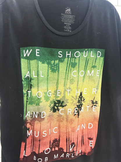 zion bob marley quote graphic tee
