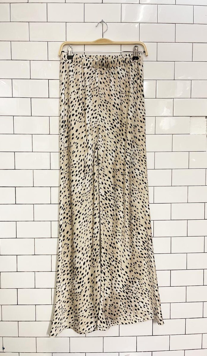 micas animal print satin wide leg pants - good market thrift store