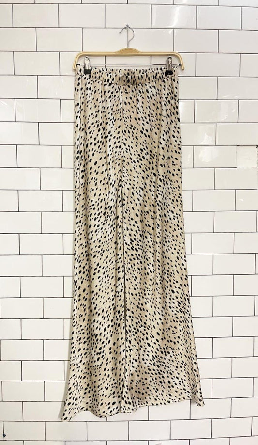 micas animal print satin wide leg pants - good market thrift store