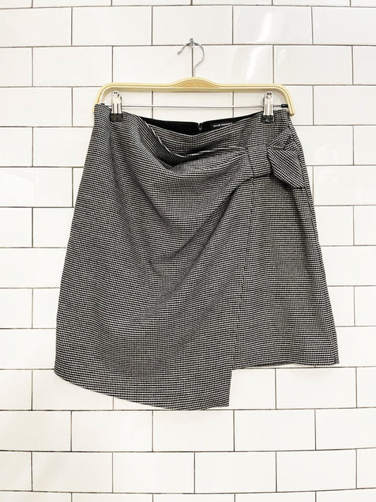 club monaco bow wrap houndstooth mini skirt - good market thrift store