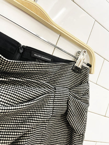 club monaco bow wrap houndstooth mini skirt - good market thrift store
