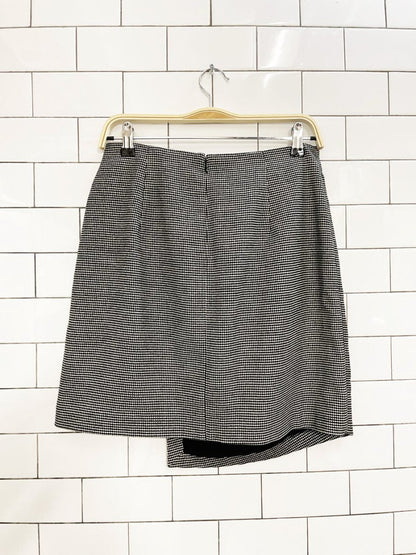 club monaco bow wrap houndstooth mini skirt - good market thrift store