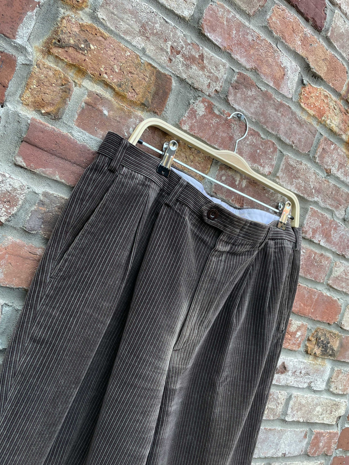 brioni cannes chunky cord pleated trouser