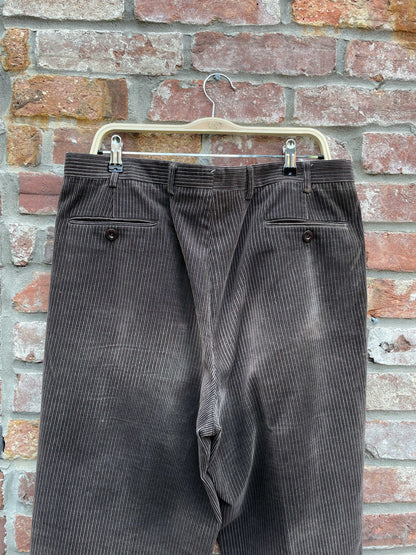 brioni cannes chunky cord pleated trouser