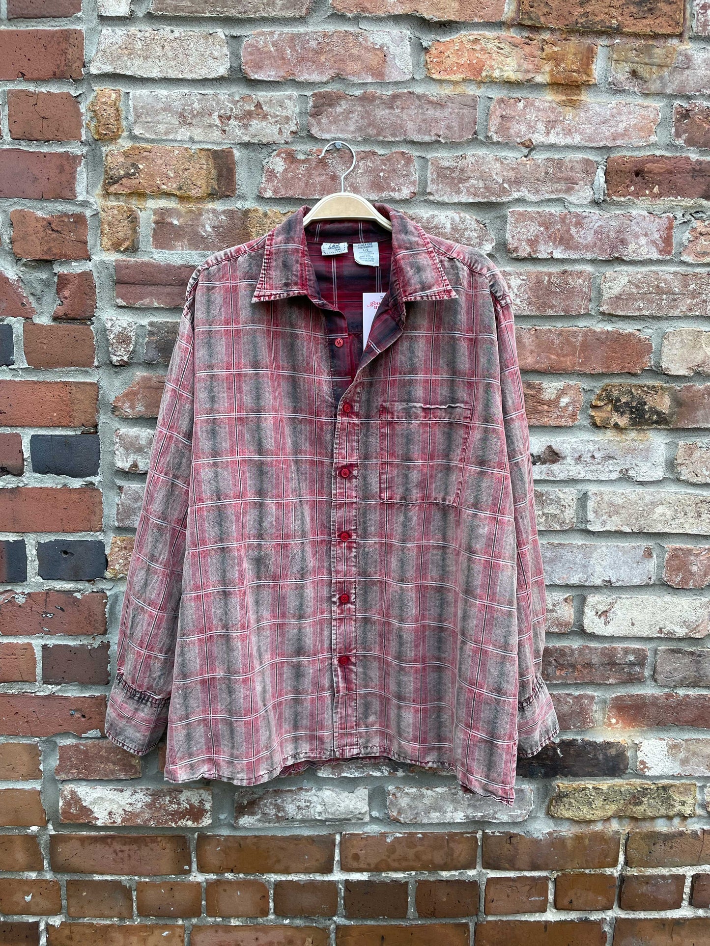 vintage 00s 725 originals faded red plaid shirt