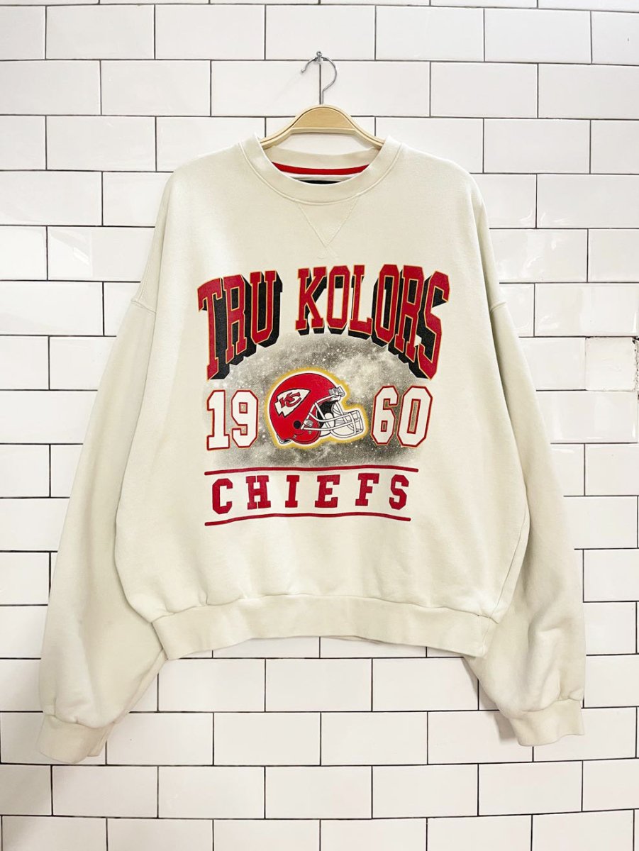 tru kolors x kansas city chiefs arch oversized boxy sweatshirt - good market thrift store