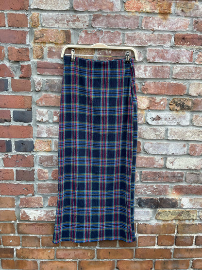 zara plaid maxi skirt