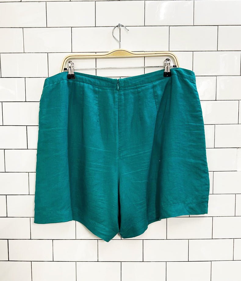 boden zoe 100% linen pleated shorts | anthropologie - good market thrift store