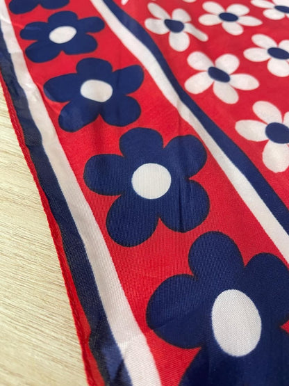 retro flowers square poly scarf - good market thrift store