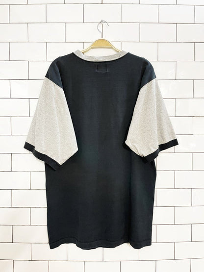 vintage 90s iowa hawkeyes two tone ringer tee | made in USA - good market thrift store