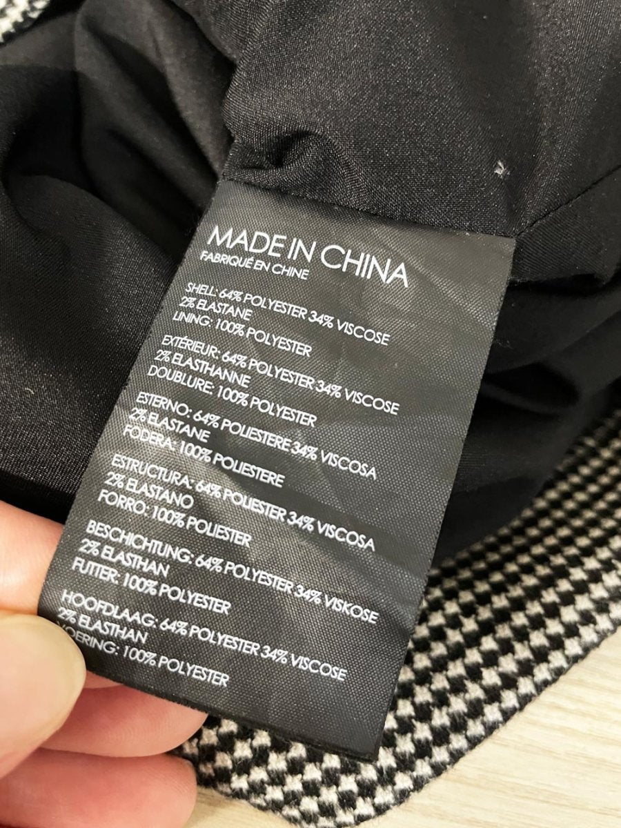 club monaco bow wrap houndstooth mini skirt - good market thrift store