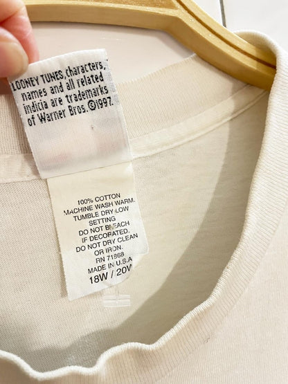 vintage 90s looney tunes get a grip graphic tee - good market thrift store