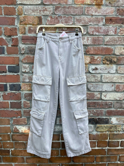 h&m loose fit double cargo wide leg pants