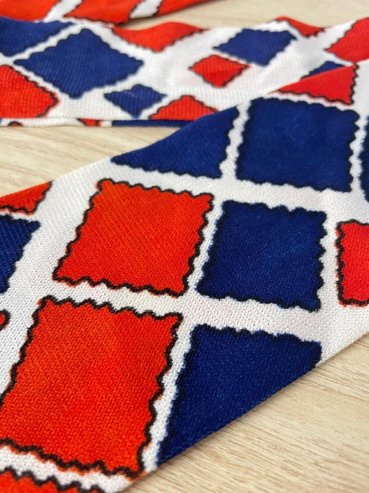 vintage 60s tricot diamond neck scarf - good market thrift store
