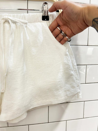 cotton drawstring lounge short - good market thrift store