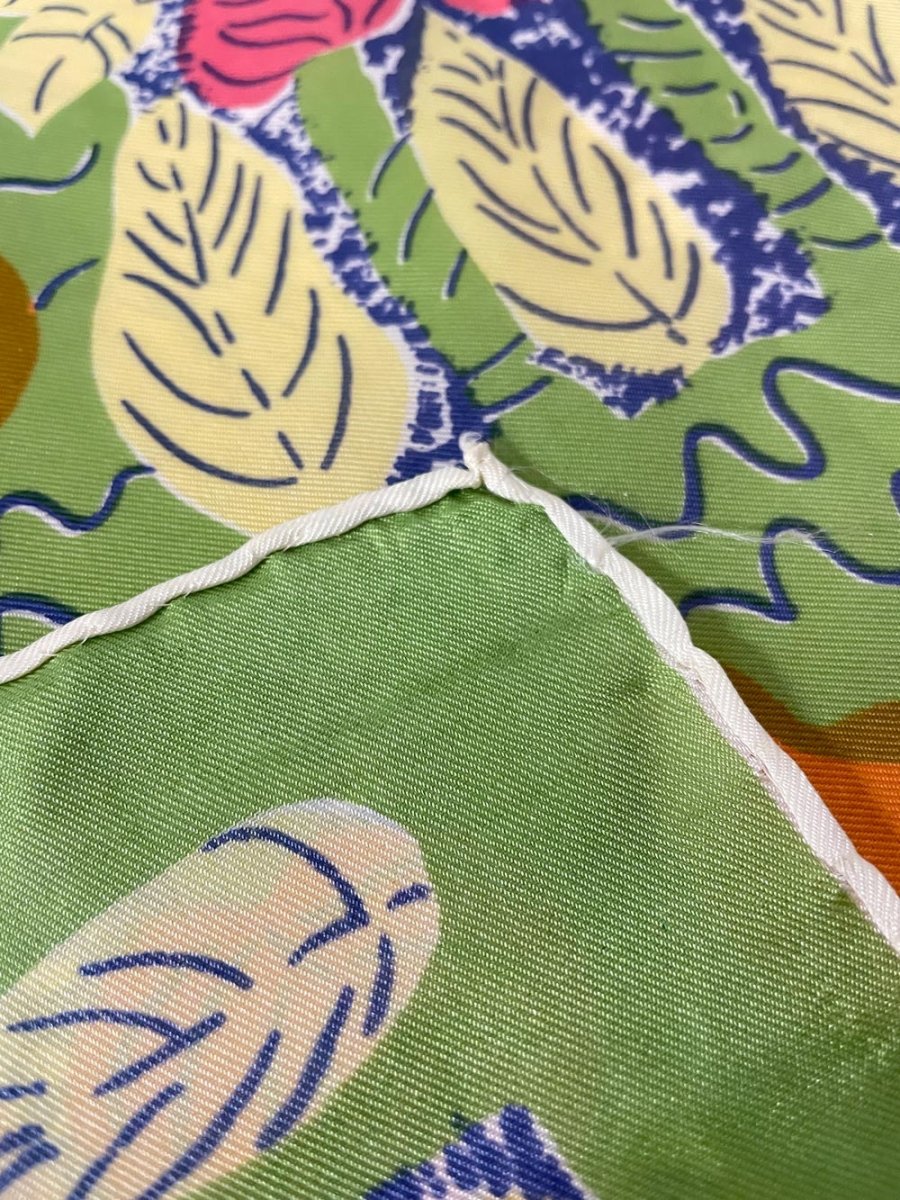 vintage hand - rolled edge silk scarf - good market thrift store