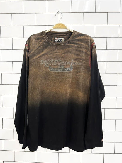y2k point zero ombre dimension streetwear long sleeve tee - good market thrift store