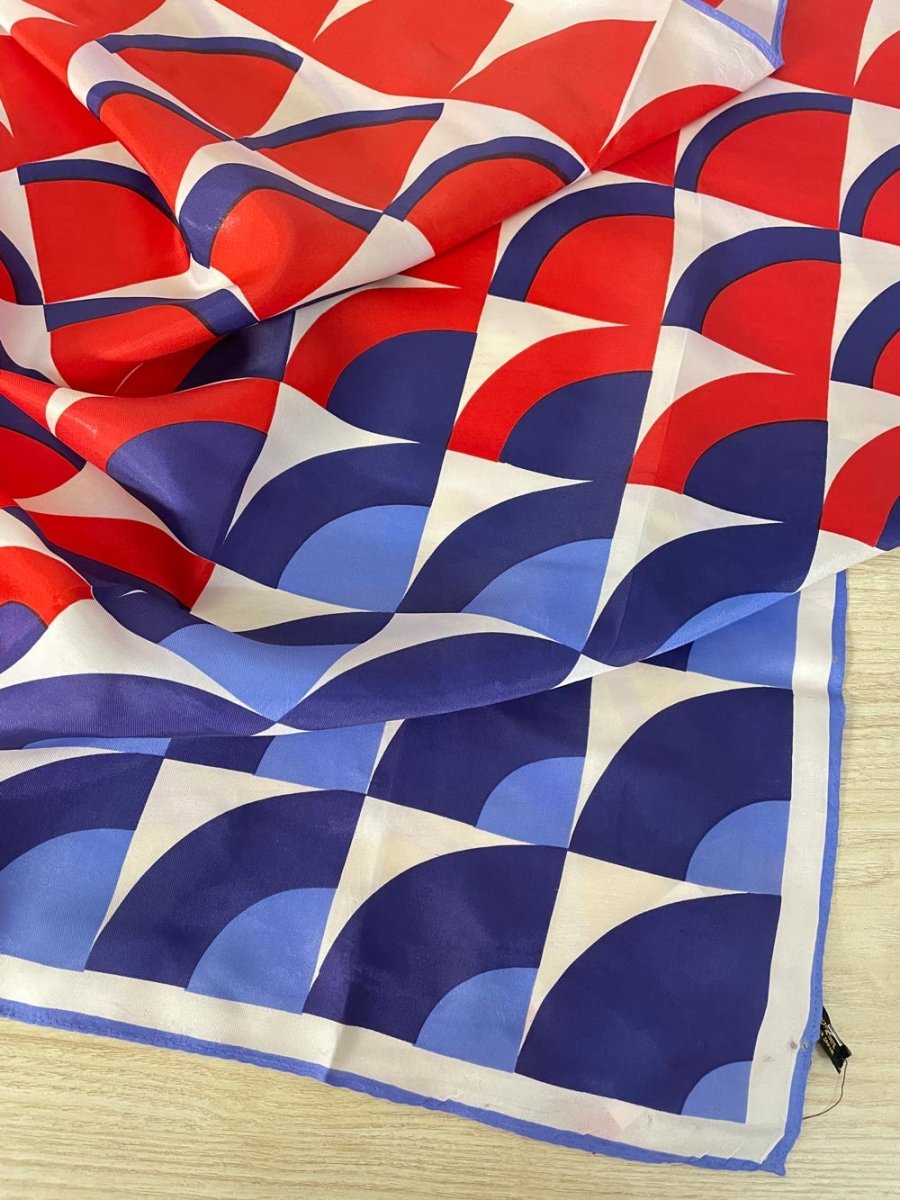 vintage geo shapes japan satin scarf - good market thrift store