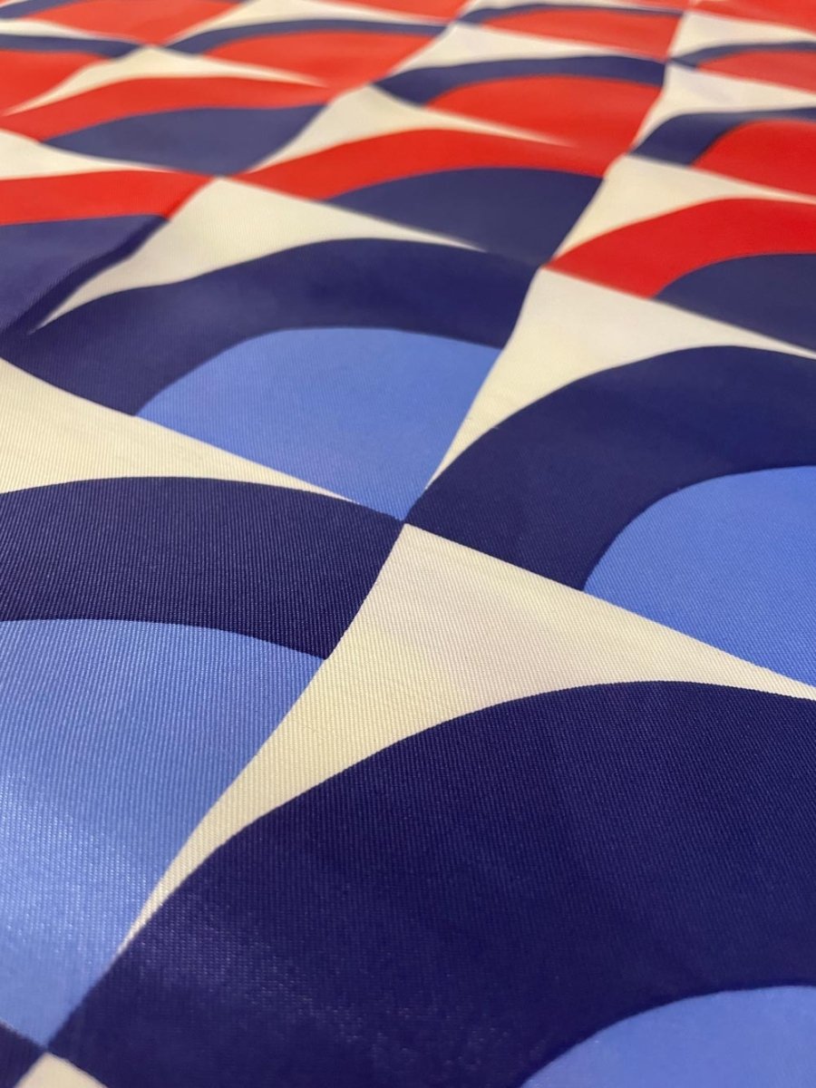 vintage geo shapes japan satin scarf - good market thrift store