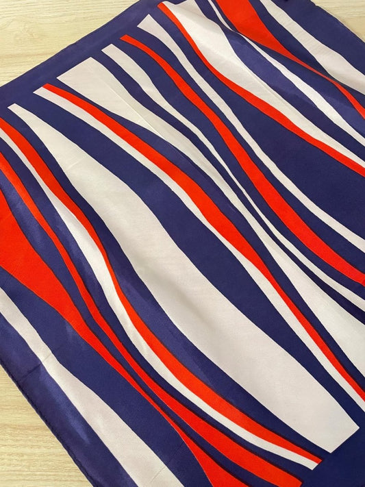 vintage waves hand - rolled edge poly scarf - good market thrift store