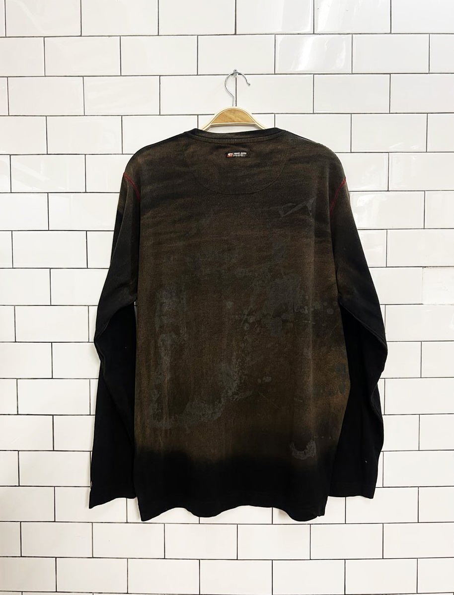 y2k point zero ombre dimension streetwear long sleeve tee - good market thrift store