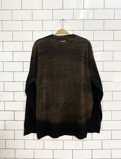 y2k point zero ombre dimension streetwear long sleeve tee - good market thrift store