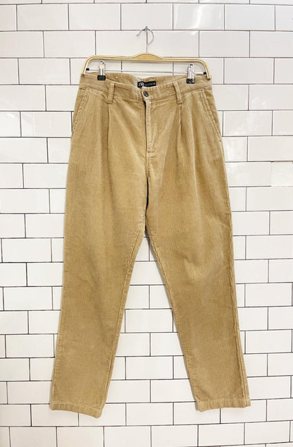 zara chunky cord pleated trouser - good market thrift store