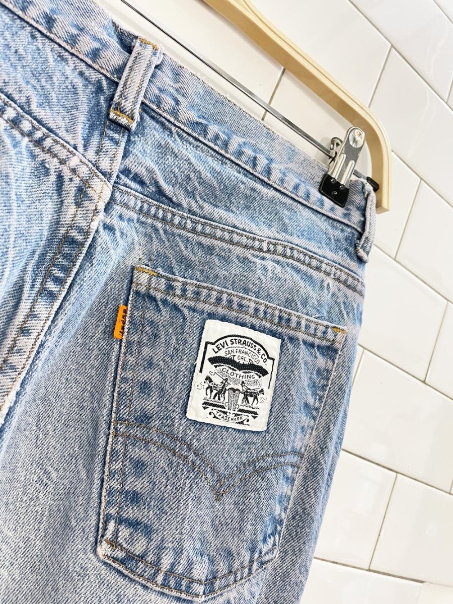 vintage 80s levi's orange tab white pocket 220 straight jeans - good market thrift store
