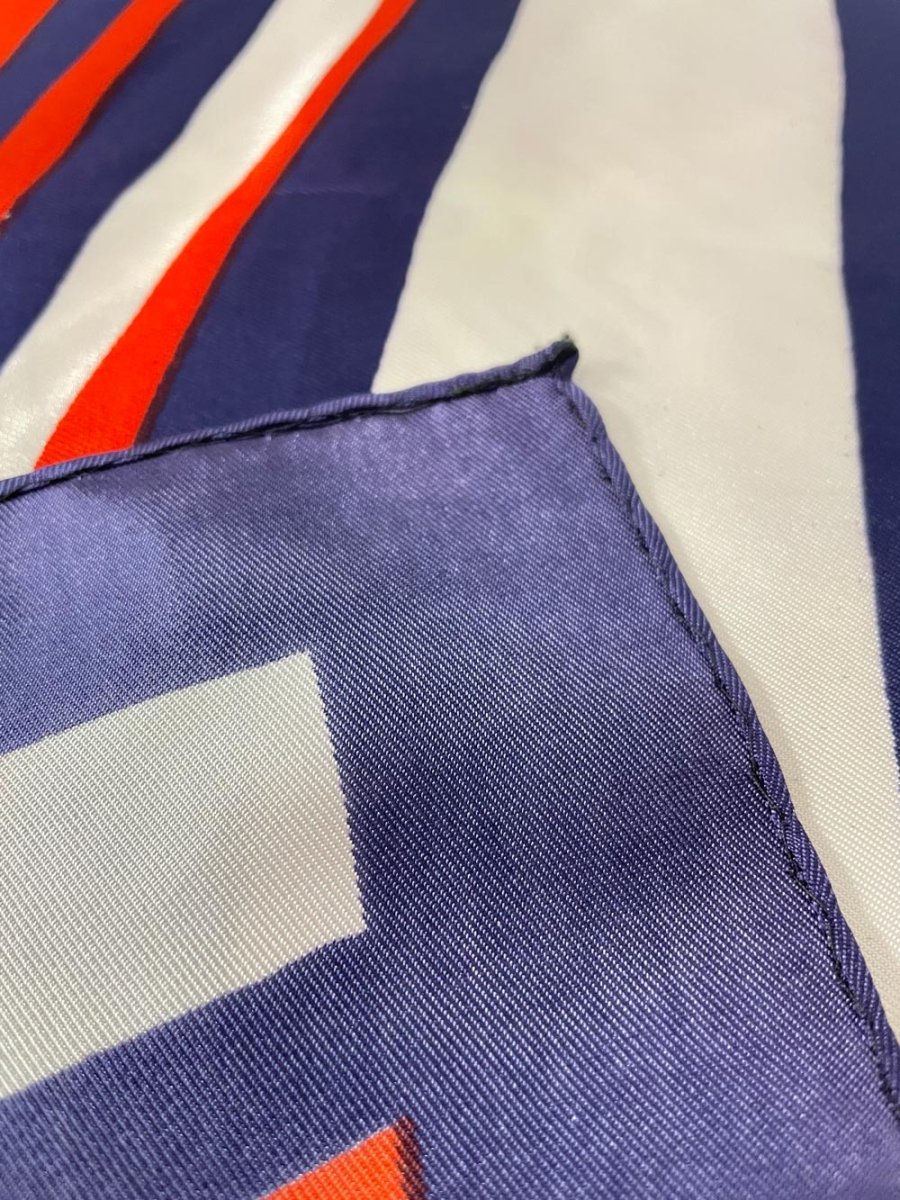 vintage waves hand - rolled edge poly scarf - good market thrift store