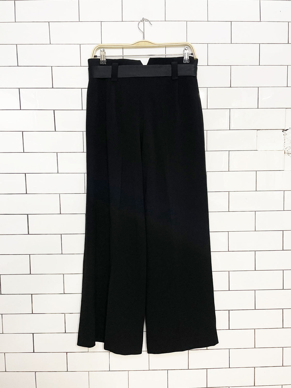 hugo boss pleated tie belt wide leg dress pant