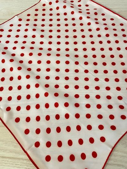 vintage polka dot poly square scarf - good market thrift store