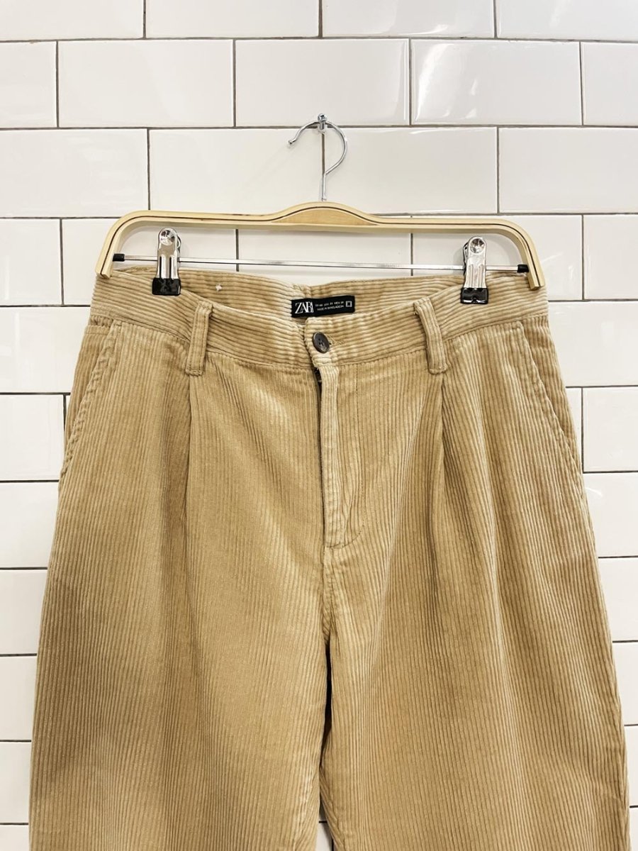 zara chunky cord pleated trouser - good market thrift store