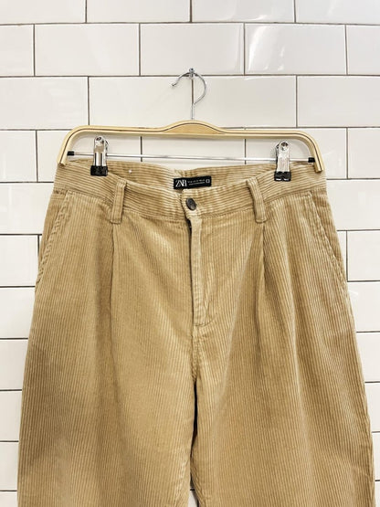 zara chunky cord pleated trouser - good market thrift store