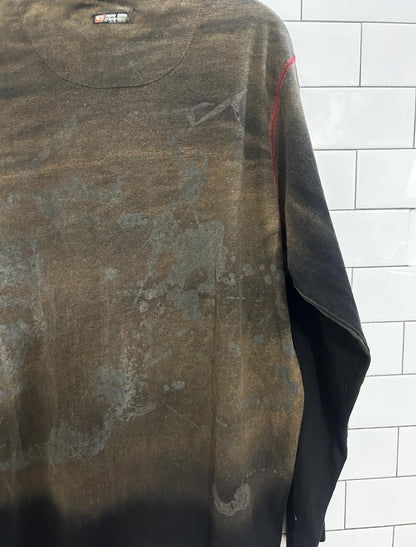 y2k point zero ombre dimension streetwear long sleeve tee - good market thrift store