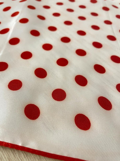 vintage polka dot poly square scarf - good market thrift store