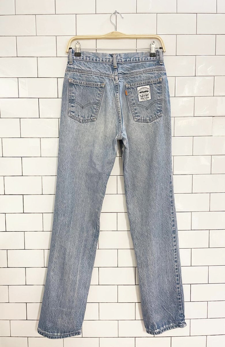 vintage 80s levi's orange tab white pocket 220 straight jeans - good market thrift store