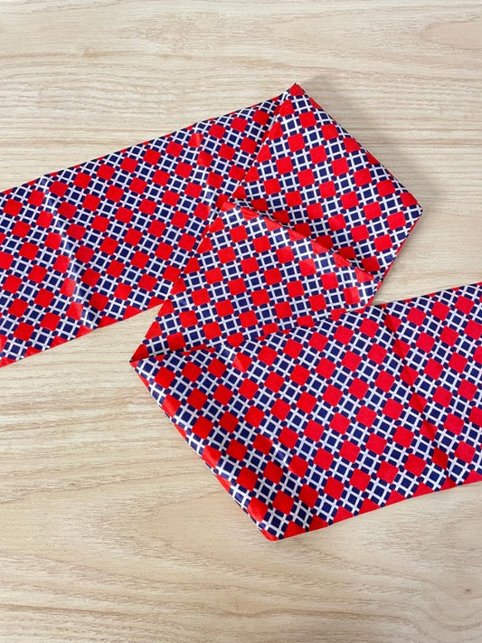 vintage 70s diamond satin neck scarf - good market thrift store
