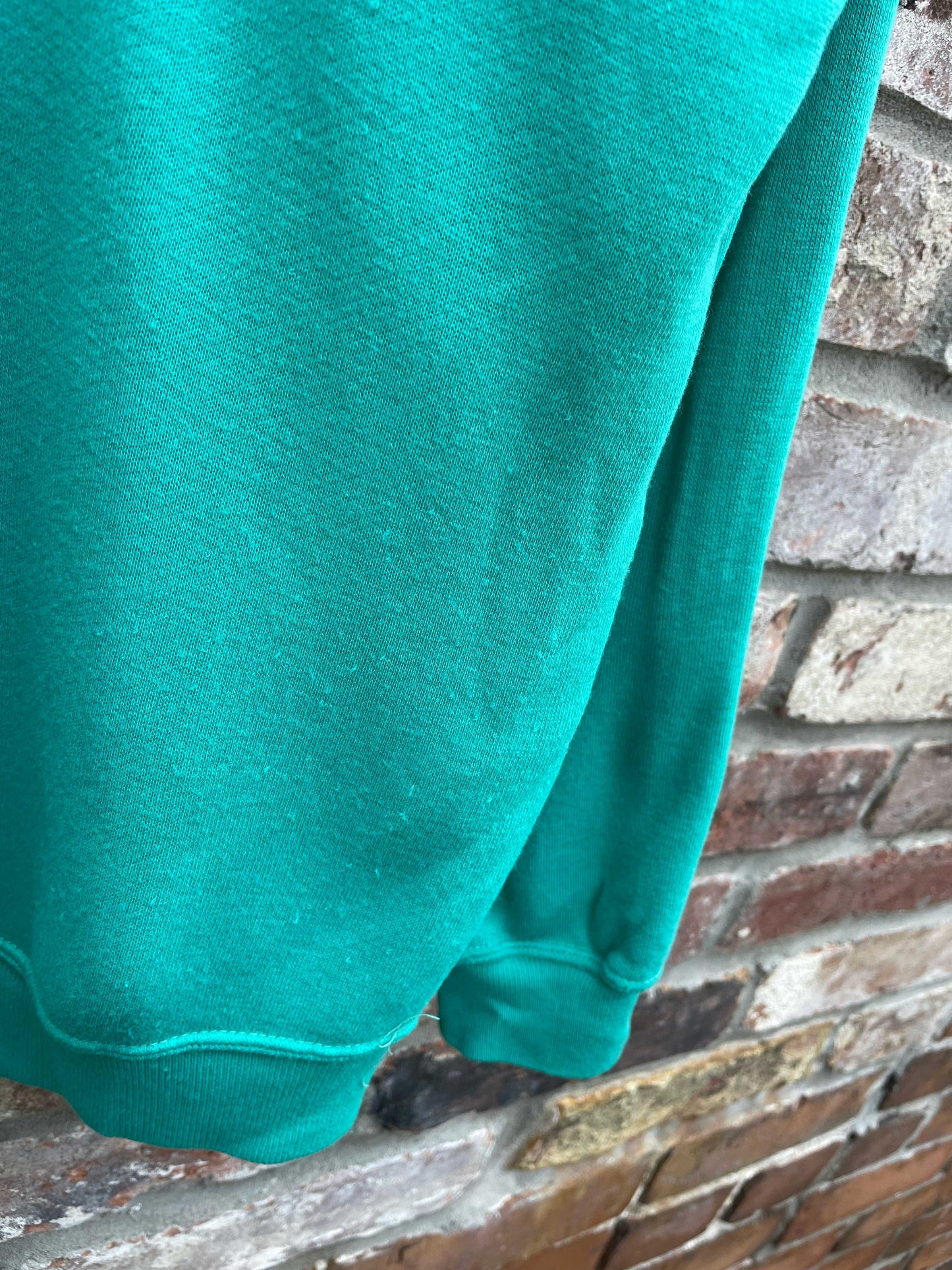 vintage 90s 1/4 zip green sweatshirt