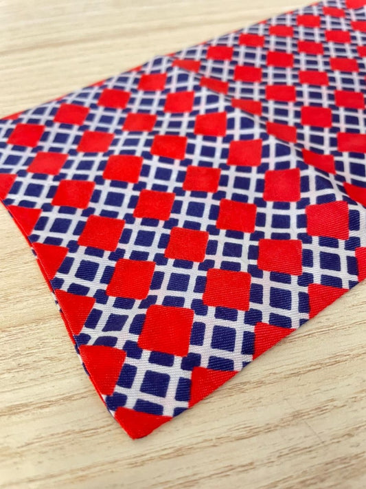 vintage 70s diamond satin neck scarf - good market thrift store