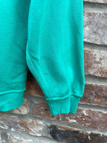 vintage 90s 1/4 zip green sweatshirt