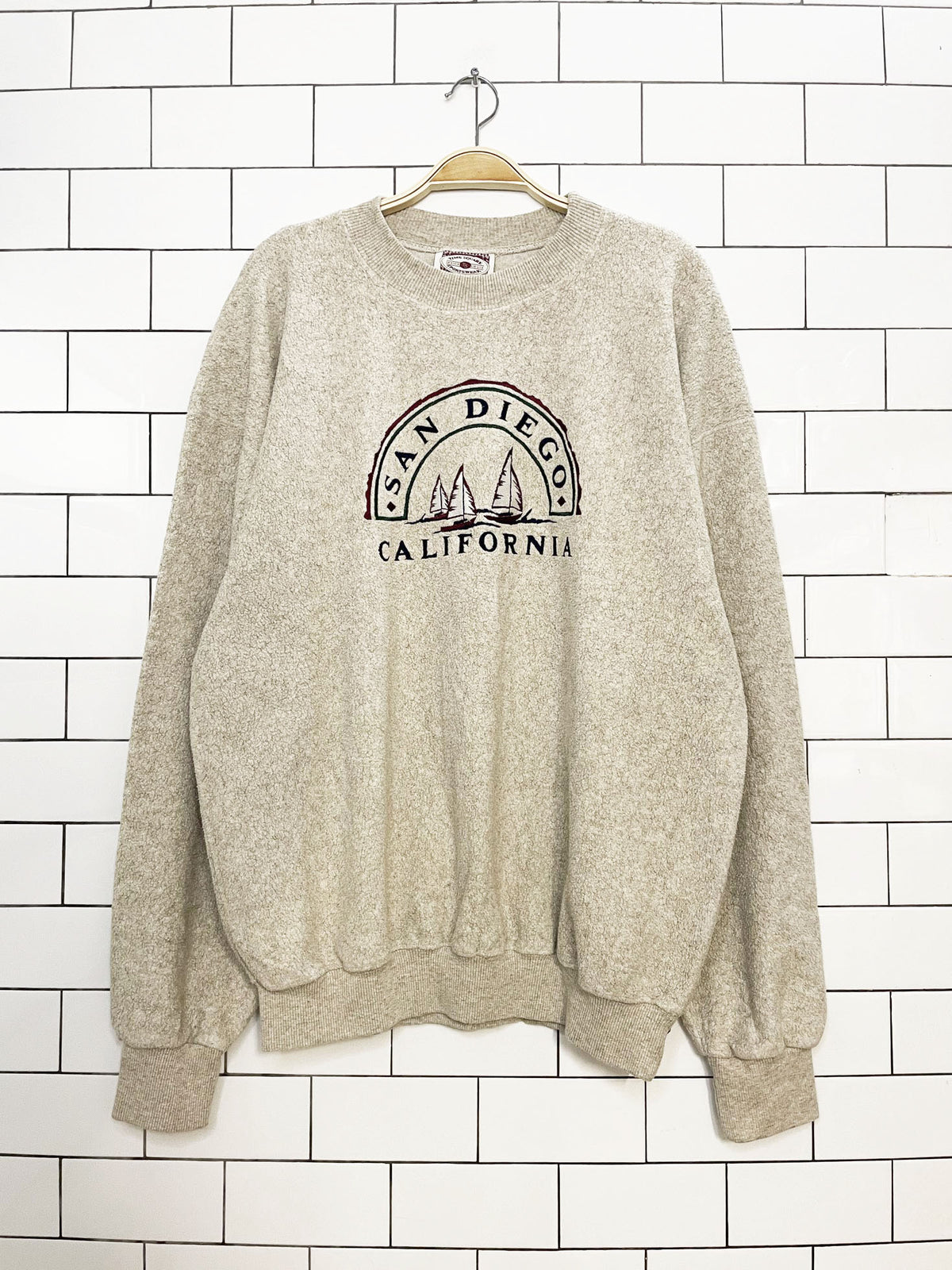 vintage san diego spell out reverse weave sweatshirt | made in USA | time square sportswear